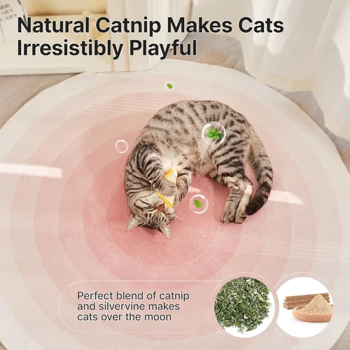 Vista 5 de Potaroma Loofah - Juguetes masticables para gatos con hierba gatera y Silvervine, 3 piezas interactivas para gatitos para dentición y mordedura