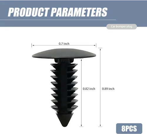 Vista 2 de Paquete de 8 tapones para agujeros de matrícula, tapones para parachoques de automóvil, clip para cubierta de orificio de matrícula, hebilla