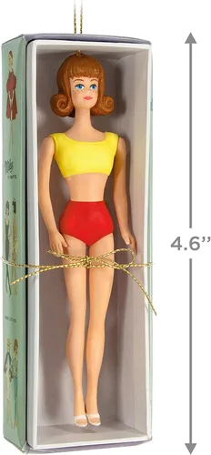 Vista 5 de Adorno de Navidad Hallmark Keepsake 2023, Barbie La Mejor Amiga de Barbie, Ornamento Midge, Regalos para Ella