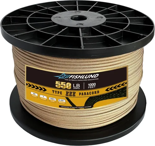 Vista 42 de Paracord 550 lb, cuerda de paracaídas de 7 hebras de 50 pies, 4 mm, de nailon, para camping, verde militar