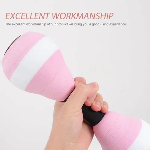 Vista 5 de Mancuernas de ejercicio acuático, 1 par de mancuernas aeróbicas de resistencia para piscina, mancuernas flotantes de EVA para nadar (rosa)