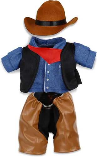 Vista 8 de DolliBu - Disfraz de vaquero de peluche, traje del oeste, pequeño para 5-7 pulgadas