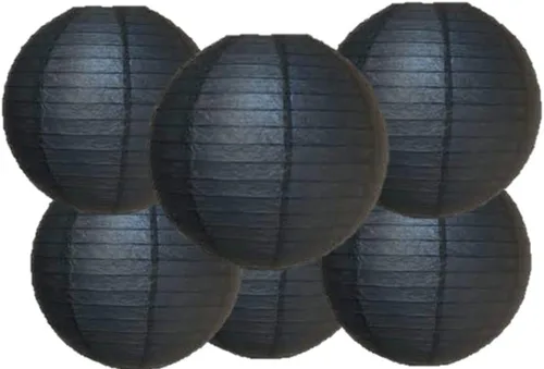 Vista 13 de Paquete de 6 linternas redondas de papel, decoración de boda y fiesta de cumpleaños (azul bebé, 4 pulgadas/3.9 in)