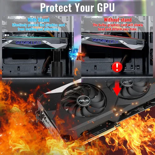 Vista 6 de Jeymei Soporte de GPU para tarjeta gráfica pequeña, soporte antihundimiento de GPU, soporte para tarjetas gráficas GPU, soporte para tarjetas