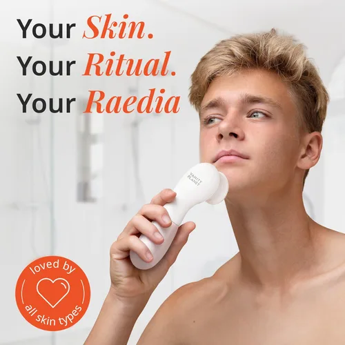 Vista 6 de Vanity Planet Raedia Cepillo de limpieza facial – Cepillo eléctrico de limpieza facial con 4 cabezales de cepillo exfoliantes – Impermeable