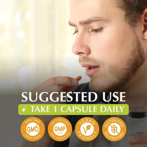 Vista 4 de Jiva Botanicals - Suplementos de licopeno para hombres de 30 mg - Suplementos de salud de próstata para hombres con extracto de tomate - Suplemento