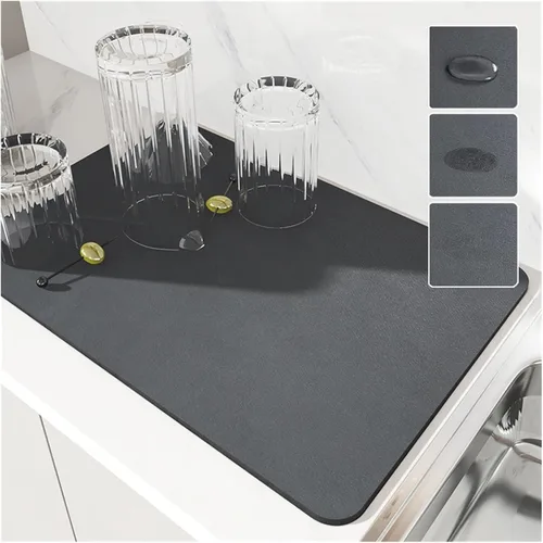 Vista 7 de Tapete de drenaje súper absorbente para cocina, tapete para cafetera, para encimeras debajo de cafeteras, tapetes para máquina de café expreso