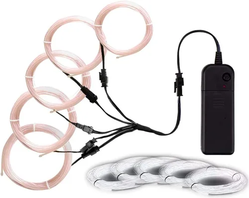 Vista 11 de MaxLax Cable EL, luces de neón portátiles, cable EL 5 en 3.3 ft, alambre electroluminiscente para decoración de Halloween, fiesta de Navidad