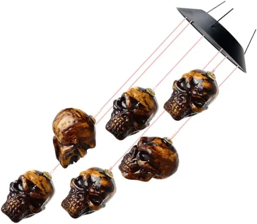 BESTOYARD 1 carillón de viento de calavera de carga de luz de esqueleto