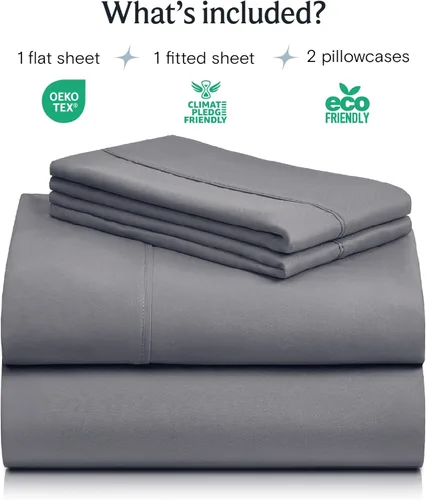 Vista 2 de LuxClub Juego de sábanas tamaño matrimonial de 6 piezas, rayón hecho de bambú, bolsillos profundos de 18 pulgadas, ecológicas, sin arrugas, lavables