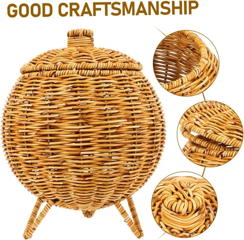 Vista 5 de Cabilock Cesta de frutas para el hogar, accesorios para huevos, cesta de huevos, suministros de huevo, cesta de huevos retro, cesta de frutas de uso