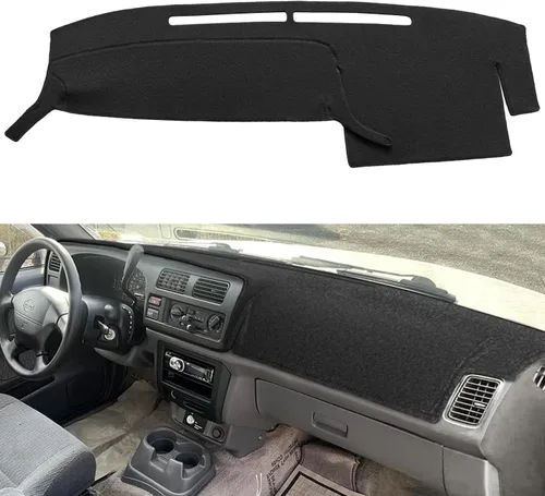 Vista 10 de Yiz Funda para salpicadero de ajuste personalizado para Nissan Frontier Xterra 2002 2003 2004 (Negro) J158
