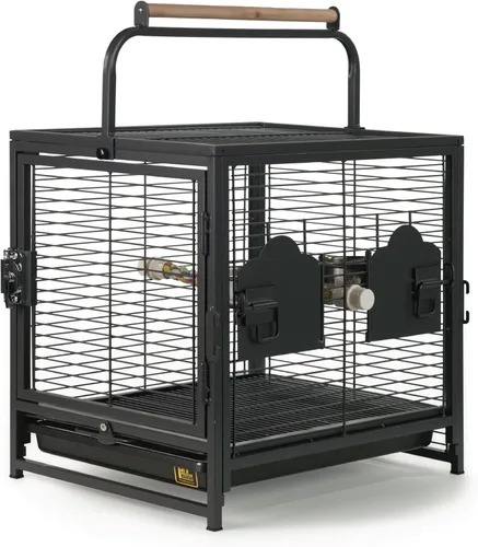 Prevue Pet Products Transportador de viaje para pájaros, negro 18.8 pulgadas de largo x 14.9 pulgadas de ancho x 18.0 pulgadas de alto