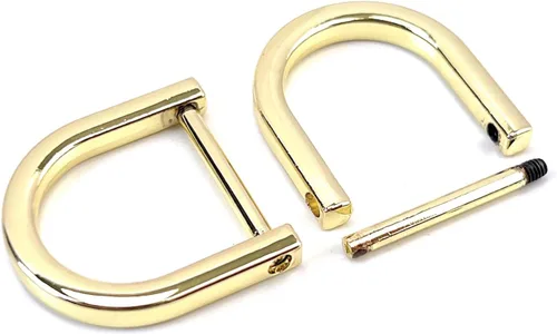 Vista 53 de 4 anillos en D resistentes de 1-1/2 pulgadas de oro dorado en forma de U de repuesto para bolso, llavero, collar de perro