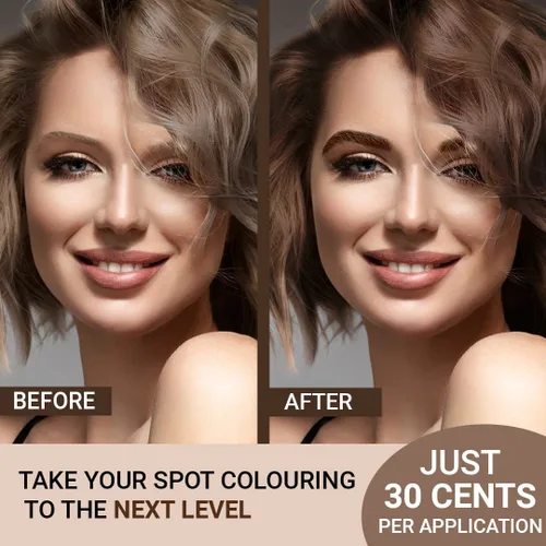 Vista 6 de Kit de tinte negro MinaiBrow Polvo de coloración natural con dos cepillos biselados, resistente al agua y a las manchas, tinte instantáneo