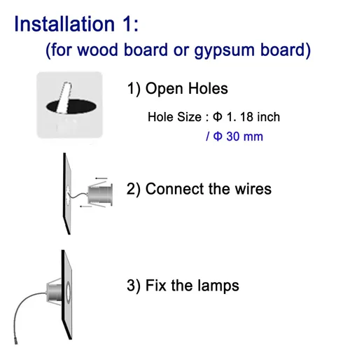Vista 6 de Luces LED para exteriores e interiores, 1 W, 12 V-24 V CC, impermeable, IP67, aluminio, 3000 K blanco cálido, iluminación de escaleras, lámparas