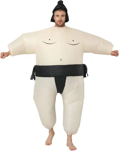 Vista 2 de JASHKE Trajes inflables de lucha de sumo para adultos, disfraz de sumo inflable, disfraz de sumo inflable para adultos
