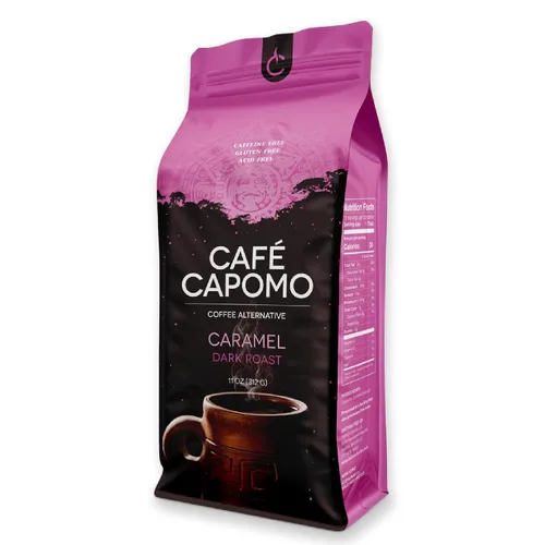 Vista 8 de Tattva's Herbs Cafe Capomo Caramel Dark Roast – Alternativa de café a base de hierbas, sustituto sin cafeína y ácido – Sabor natural a caramelo