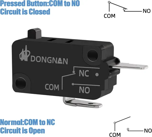 Vista 4 de KW3AT-16 Interruptor de puerta de horno microondas, pieza de repuesto, 16A 125250V, compatible con KW3A, KW3A-16 (1 paquete normalmente cerrado)