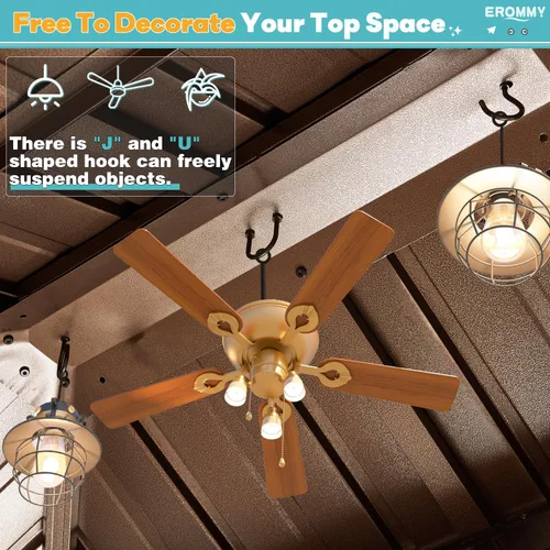 Vista 6 de EROMMY - Kiosco de techo rígido de 12 x 16 pies, kiosco de techo doble de acero galvanizado con marco de aluminio, permanente, de metal