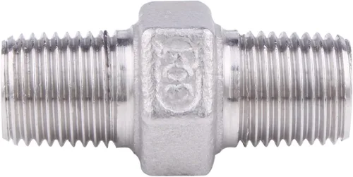 Vista 4 de Pezón hexagonal macho de 1/8 pulgadas NPT – Acero inoxidable 304 roscado para kit de preparación, aplicación de tubería casera (paquete de 5)