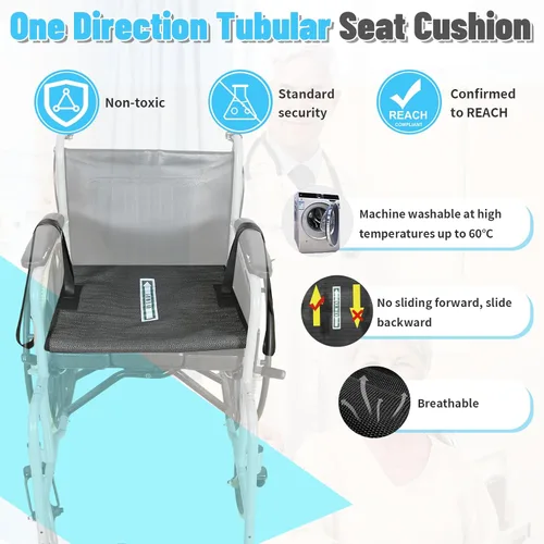 Vista 2 de One Way Transfer Support Seat Cushion with Handles - Non-Slip Fall Prevention Pad for Elderly/Disabled Use on Wheelchairs, Chairs, Beds, and More