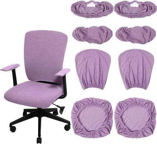 Vista 24 de Tallew Juego de 4 fundas protectoras universales para sillas de oficina, fundas de asiento elásticas para sillas de oficina, fundas