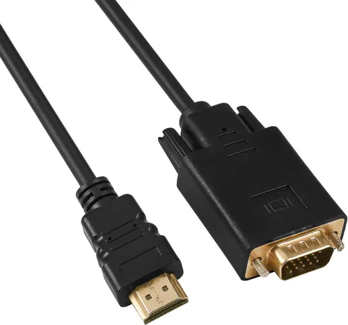 Cable HDMI a VGA chapado en oro 1080P HDMI macho a VGA macho cable convertidor de video activo (6 pies/5.9 ft)
