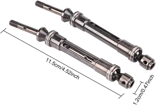 Vista 7 de Eje de transmisión de coche RC, 2 piezas de eje de transmisión trasero de metal para Traxxas Slash 1/10 camión corto SLA017 SLA018 RC piezas