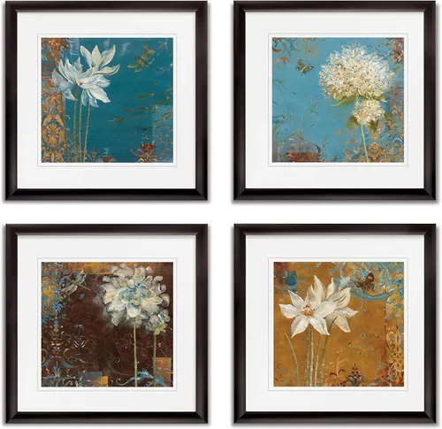 Vista 136 de Wexford Home Colección de primavera de jardín de campo francés, colección de primavera, juego de 4 paneles para decoración de pared de oficina