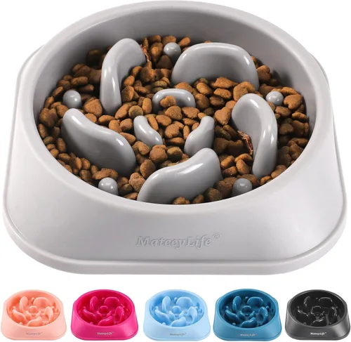 Vista 22 de MateeyLife Cuencos Pequeños de Alimentación Lenta para Gatos 2 Piezas, Cuencos de Comida para Gatos con Rompecabezas Anti-Asfixia, Alimentación