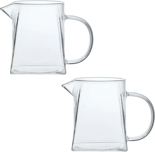 Vista 8 de CHOOLD Jarra de crema de vidrio con forma de onda elegante para café/jarra de servicio para cocina - Leche y salsa - 8.5 oz