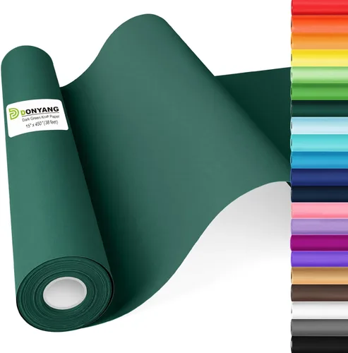 Vista 38 de Papel de regalo negro de 15 x 390 pulgadas, rollo de papel kraft para tablón de anuncios, papel de arte, caballete de póster, rollo de papel