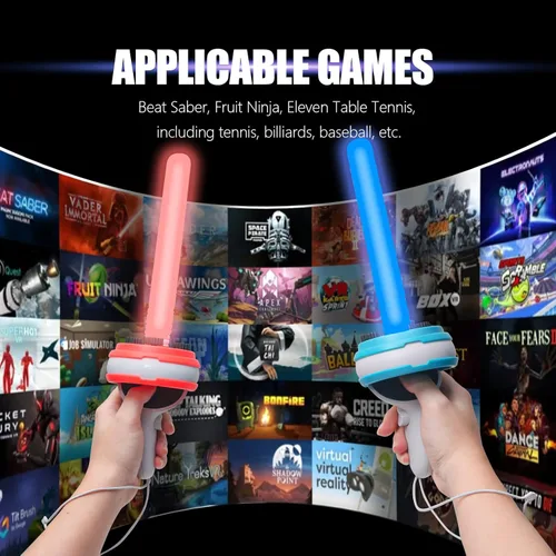 Vista 6 de Beat Saber Oculus Quest 2 Accessories, Oculus Quest 2 Sword Grip,Oculus Quest 2 Holder White, Headset Display Stand Compatible with Oculus Quest