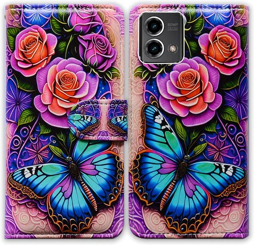 Vista 25 de Bcov Funda para Moto G Stylus 5G 2023, funda de piel con tapa y ranura para tarjetas y soporte para Motorola Moto G Stylus 5G 2023