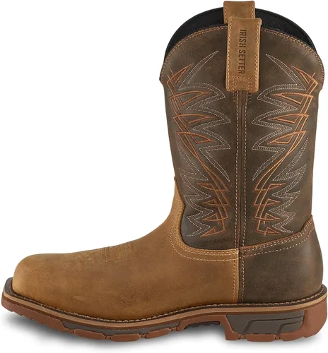 Vista 3 de Irish Setter, Marshall, para hombre, 11", impermeable, puntera de seguridad de acero, bota de trabajo tipo pull-on