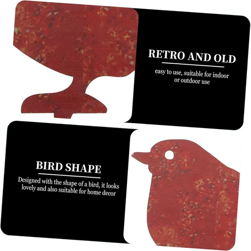 Vista 5 de Yardwe Tarjeta de pájaro de hojalata decorativa hoja de hierro el pájaro