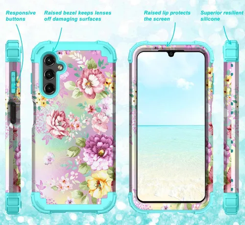 Vista 162 de Hocase Funda para Galaxy A13 5G, resistente a prueba de golpes, protección de goma de silicona suave, funda protectora híbrida de plástico duro