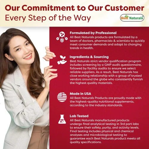 Vista 4 de Best Naturals Suplemento DMAE 250 mg 180 Cápsulas - Bitartrato de dimetilaminoetanol