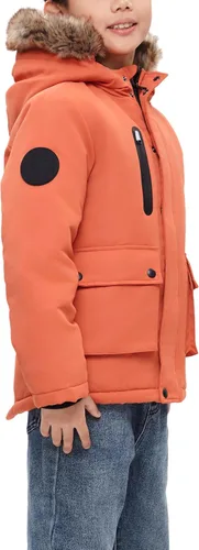 Vista 4 de Rokka&Rolla Chaqueta tipo parka cálida con forro polar Sherpa para niños