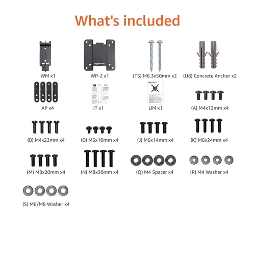 Vista 10 de Amazon Basics Soporte de pared fijo plano para TV se ajusta a TVs de 12 a 40 pulgadas y VESA 200x200, negro