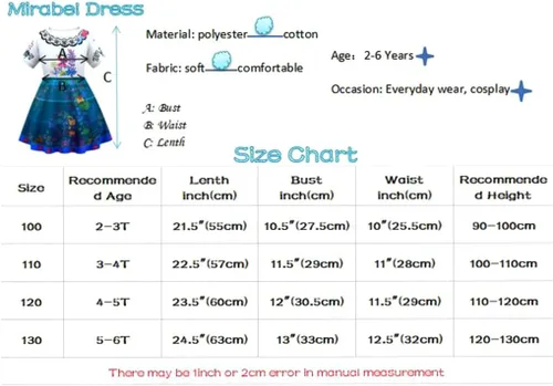 Vista 5 de Marosoniy Vestido Mirabel Madrigal para niñas, disfraz de princesa Isabela, disfraz floral de moda