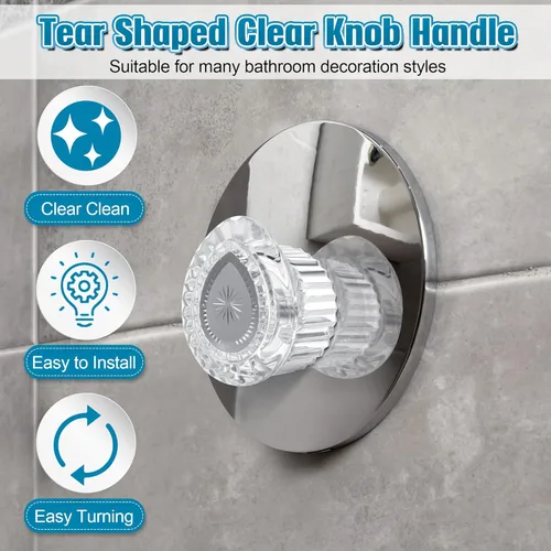 Vista 5 de Enhon Juego de 4 piezas de perilla de repuesto compatible con mango de ducha Moen 100710, repuesto para grifo de baño de una sola manija, accesorio