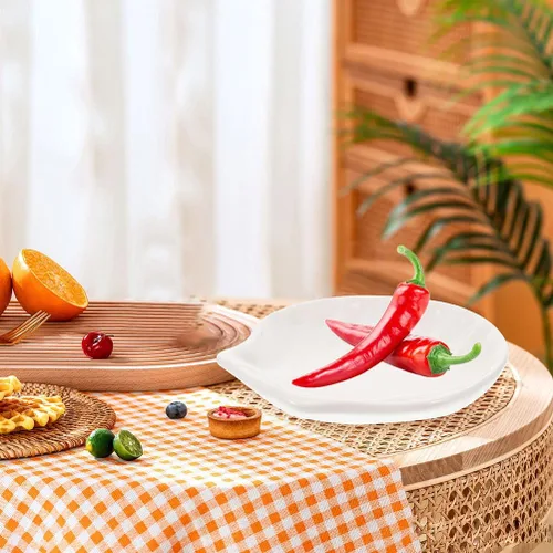 Vista 3 de BESPORTBLE Juego de 4 posavasos de cerámica con forma de concha para bolsitas de té y platos de salsa para salsa de soja y salsas de fiesta