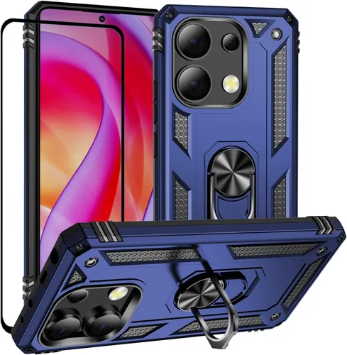 Vista 40 de Funda para Xiaomi POCO X3 NFC /X3 Pro con protector de pantalla, armadura de protección militar híbrida resistente a prueba de golpes, funda Negro
