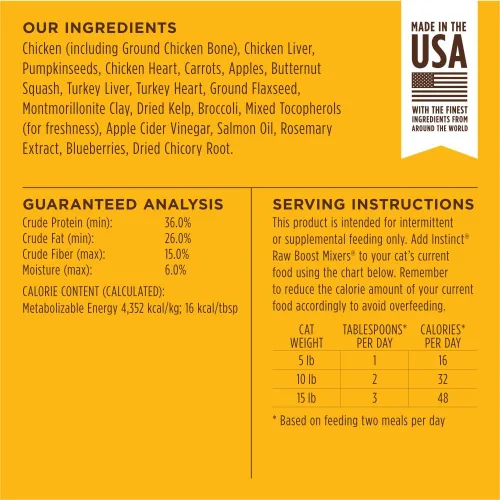 Vista 8 de Instinct Guarnición liofilizada de alimento para gato Raw Boost Mixers sin granos, receta completamente natural de Nature's Variety, Pollo