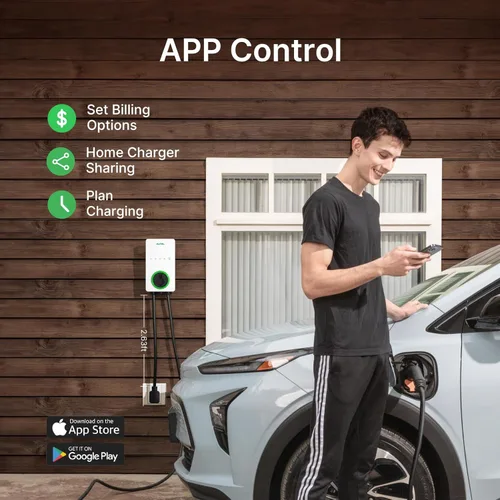 Vista 4 de Autel MaxiCharger - Cargador EV de nivel 2 de hasta 40 amperios, 240 V, estación de carga rápida para vehículos eléctricos para interiores