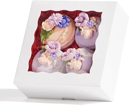 Vista 14 de RomanticBaking 20 piezas cajas de panadería elegantes de 6 x 6 x 2.5 pulgadas con ventana, ideales para galletas, fresas cubiertas de chocolate