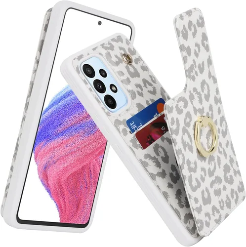 Vista 51 de Lipvina Funda para Samsung Galaxy A03s con tarjetero, Galaxy A03s para mujer, tarjetero de crédito, soporte con anillo, bonita funda para teléfono