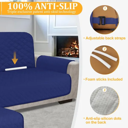 Vista 5 de Arfntevss Juego de 2 fundas para sofá modular, 100% impermeables, en forma de L, para perros, a prueba de mascotas, universales, en forma de L